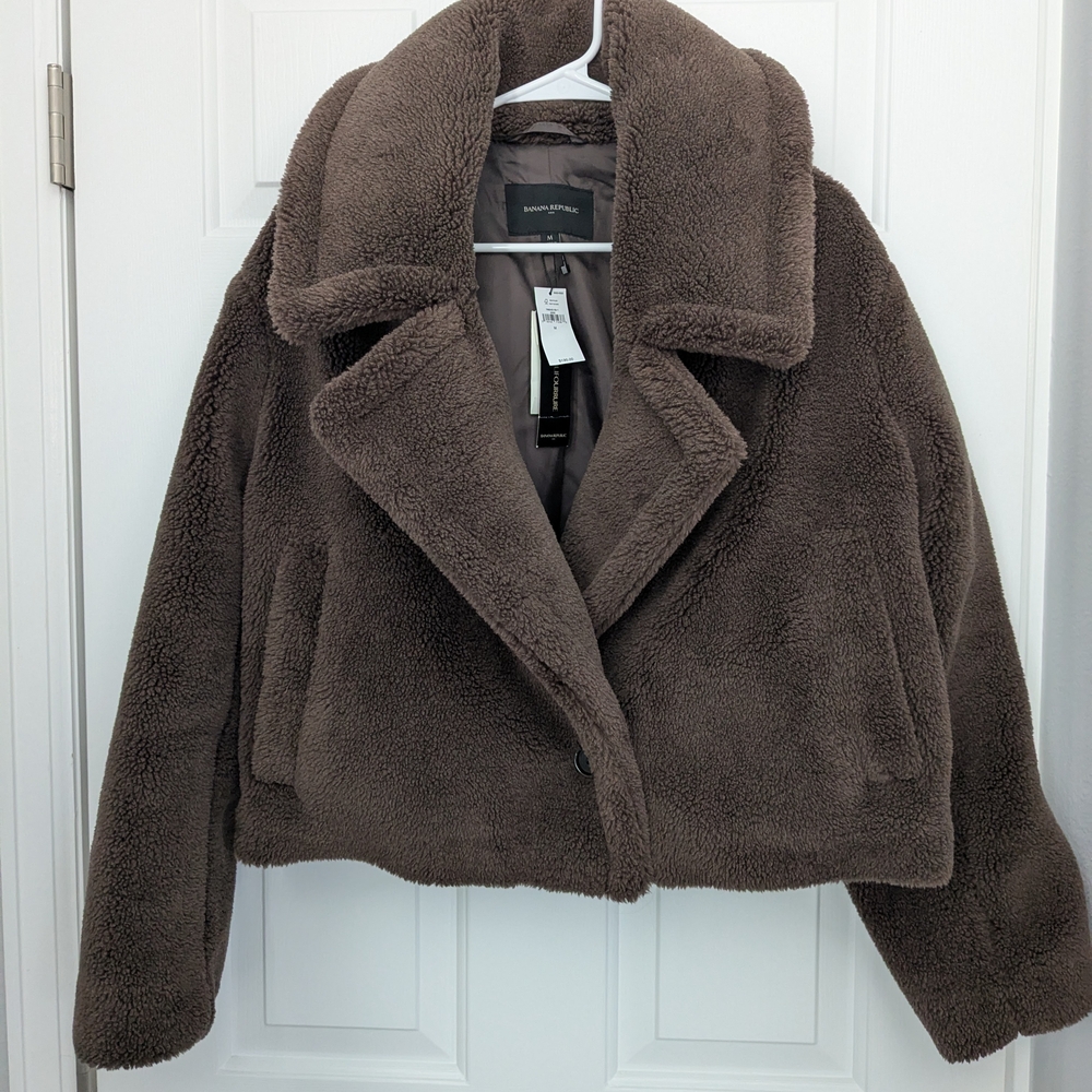 Banana Republic Dark Brown Teddy Jacket - NWT